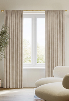 Chenille (Blackout) Pencil Pleat, Cream - Ready Made Curtains